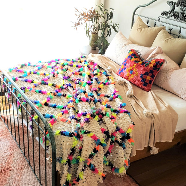 a little morocco, moroccan wedding blanket carnival styled folded