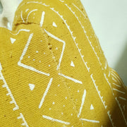 A Little Morocco, Mudcloth Cushion, Mustard square detail