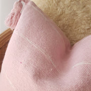 A Little Morocco, Pompom Cushion Pink Pin-Stripe Closeup
