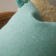 A Little Morocco, Pompom Cushion Turquoise Closeup