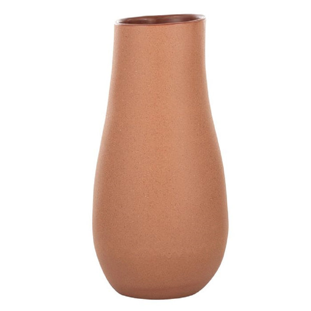 A Little Morocco, Pottery Vase Terracotta Slanted Rim Vase
