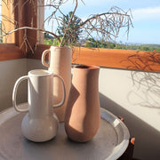 A Little Morocco, Pottery Vase Terracotta Slanted Rim Vase