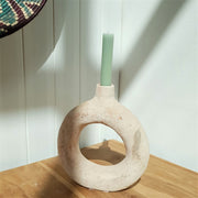 A Little Morocco, Tamegroute Unglazed Circle Candle Holder Angled