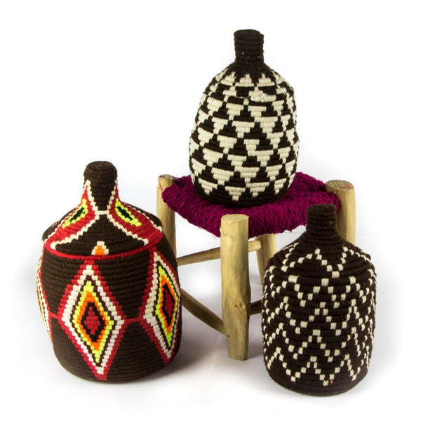 Berber Basket - Brown n' Cream 16x24cm-Berber Basket-A Little Morocco