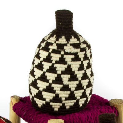 Berber Basket - Brown n' Cream 16x24cm-Berber Basket-A Little Morocco