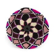 Berber Platter - Black n' Pink 42cm-Berber Basket-A Little Morocco