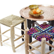 Chair - Boucherouite Stool 41cm-Furniture-A Little Morocco