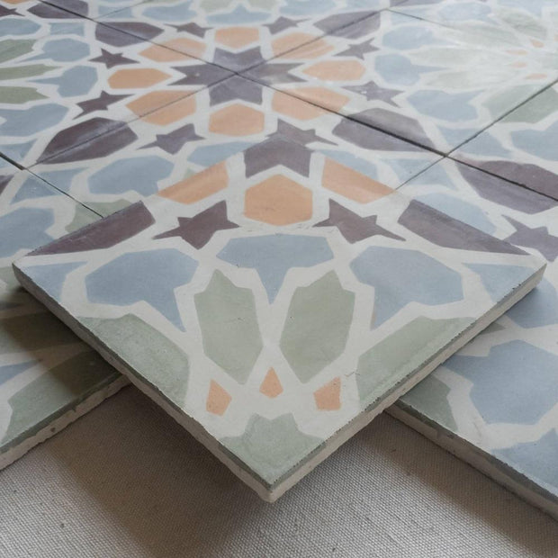 A Little Morocco, Tiles Peach Bloom Tessellations Side View