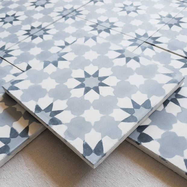 A Little Morocco, Encaustic Tiles - Cloudy Blossom Side View