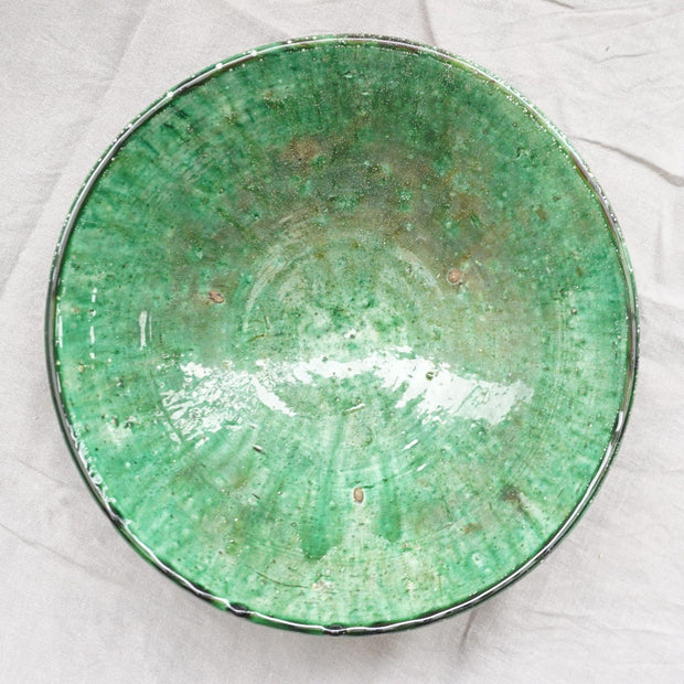 Tamegroute - Medium Green Bowl 31cm-Tamegroute-A Little Morocco